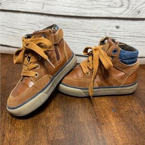 Stylish Brown Kids High-Top Sneakers